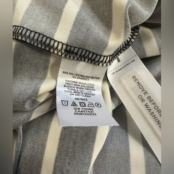 Loft black and white striped dress with elastic waist. Size Small. - Picture 5 of 5